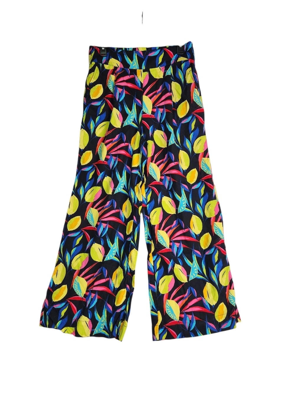 Tabitha Brown for Target Linen Blend Tropical Wide Leg Pants Medium Resort Lemon